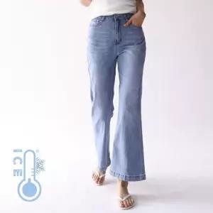 [헤이올리](55~88) 쿨 아이스 내츄럴 루즈핏 부츠컷 데님 팬츠 PH1171