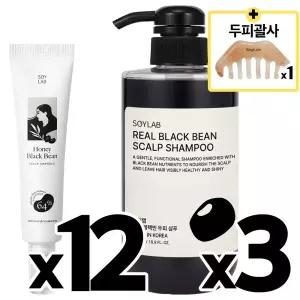 앰플12 + 샴푸3 + 괄사1 [소이랩] 허니블랙빈 두피앰플12 + 탈모샴푸3 + 괄사1 