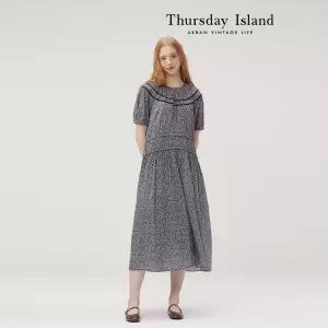 [Thursday Island] 웨이스트 셔링 원피스(T234MOP645W)