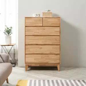 [우아미가구]로연 참죽 원목 5단 서랍장 900