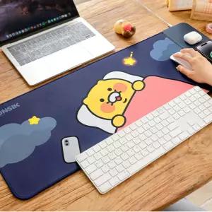 춘식이 고속 무선충전 장패드 마우스 키보드 패드 듀얼 데스크매 대형 책상