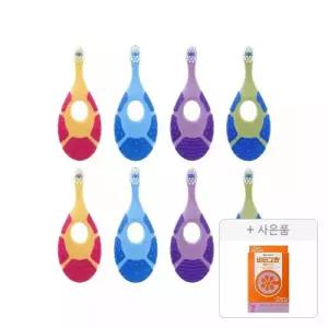 조르단 어린이 칫솔 스텝 1단계 색상랜덤, 8개+증정(비타그란 포도맛 84g(12g, 7포), 1개)