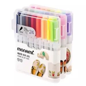모나미 패브릭마카 470 세트 24색 섬유용펜 의류용펜
