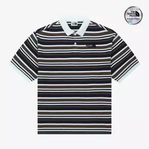 [노스페이스] [노스페이스 공식] NT7PR03J 화이트라벨 스트라이프 반팔 폴로_NAVY