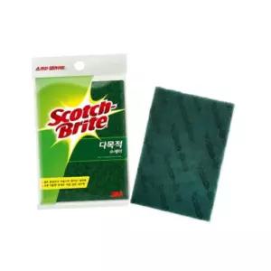 3M 스카치브라이트 다목적 수세미 5개입 AL-173/까칠한/주방/쑤세미/청소용/녹색/찌든때/제거/식기/주방용