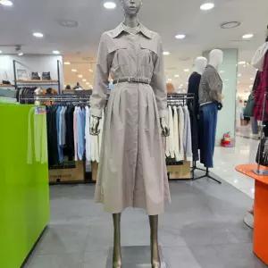 시슬리/애플아울렛/몰턴 벨티드 셔츠 레이어드 롱 원피스 SAOP09441