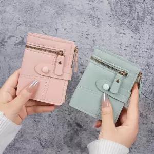 반지갑 여학생 20대 지퍼 동전 지갑 심플 핑크 중학생