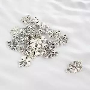 실버 부자재 펜던트 액세서리 키링 목걸이 네잎클로버-WFGU5DP