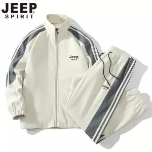 JEEP SPIRIT 스포츠 트레이닝 세트 봄 가을 남녀공용 바람막이 츄리닝