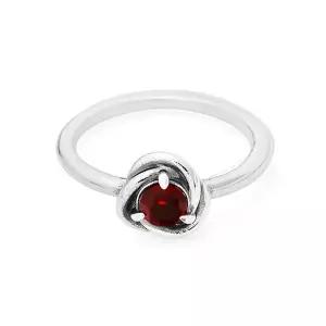 [판도라] 192993C01 레드 이터니티 서클 반지 (1월 탄생석)