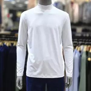 세이브존04 스판 하프넥이너 화이트티셔츠  LOWTA16Z