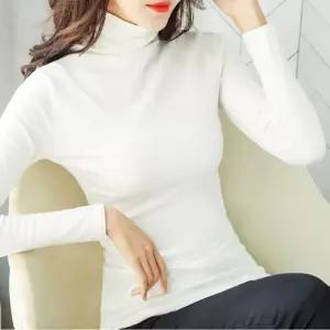 ONM 목폴라 슬림핏 티셔츠 여성 이너티 무지티 데일리