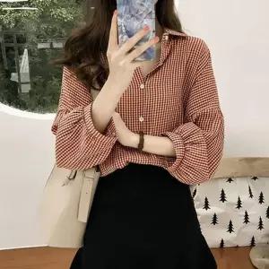 ONM 러블리 블라우스 여성 3컬러 깅엄체크 셔츠