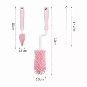 색상랜덤 실리콘 회전 젖병솔 2종세트 실리콘솔 젖병솔 병세척 세척솔 실리콘젖병