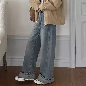 [빅사이즈]이블렛 젠리켄 길이별 절개 일자 워싱 데님팬츠 제이스타일