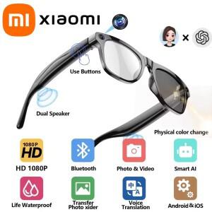 샤오미 미지아 8K HD 컬러 체인지 AI 스마트 안경 Chat GPT 100MP 카메라 블루투스 통화 음성 비서 제어 스