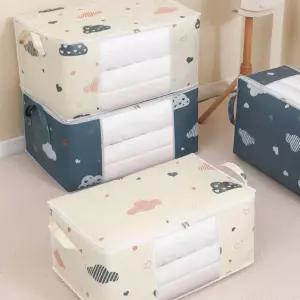 다용도 투명창 패브릭 이불 정리함 보관함 수납박스 옷정리함 패브릭보관함