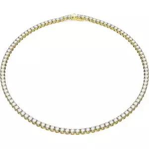 스와로브스키 로듐 마감 세팅 블루 크리스탈 매트릭스 테니스 목걸이 심플 선물