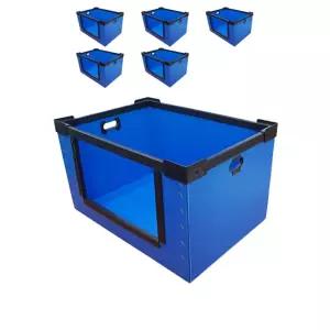 650 X 450 X 37 다단 적재 물류 박스 X 6개입/정리/이사짐/플라스틱/보관/이사/의류/수납/소품/사각/다용도