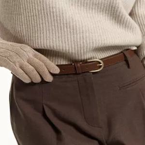 헤지스 액세서리 26SS [완판재입고][백화점BEST][길이조절가능] 브라운 골드버클 소가죽 여성 벨트 24mm H