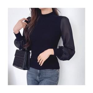 러브레터 여성 하이넥 블라우