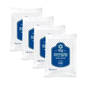 CJ 백설 하얀설탕 1kg x4개