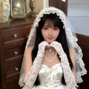 유령 신부 코스프레 화이트 베일 성인용