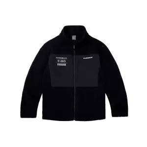 [하프클럽/] H2 남성 그래픽 로고 보아 플리스 본딩 집업 자켓 블랙