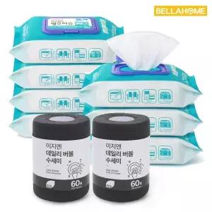 [1세트] 벨라홈 세균잡는 행주티슈 총7팩(팩당80매)+수세미 2롤(롤당 60매)