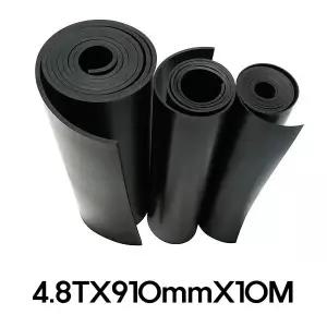 검정고무판 4.8T 910mm 10M (바닥, 매트) 패드 깔판 시트 흑고무판 방진 흑색 고무롤