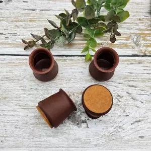 (원형 중형 진갈색 4P 1세트) 실리콘 의자 발캡/다리/커버/식탁/양말/발커버/다리캡/패드/신발/체어/슈즈