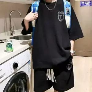 [라일리] Rly 프린팅 반팔 세트 트레이닝 남성 상하복 루즈핏