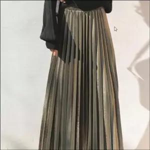 ONM 여성 롱치마 밴딩스커트 반짝이 플리츠 스커트 주