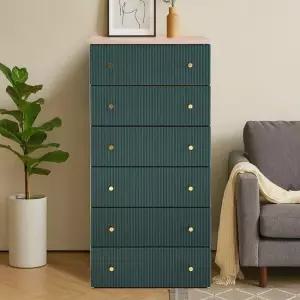 카밀라 템바보드 우드상판 플라스틱 서랍장 6단