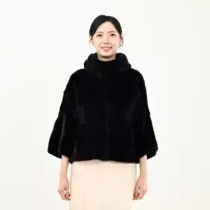 우진모피 WJ 코펜하겐 퍼 휘메일 블랙 반후드나그랑 밍크코트 국내생산 본사직영1051818