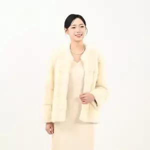 우진모피 WJ 코펜하겐퍼 휘메일풀스킨 호리젠탈 아이보리 밍크코트 국내생산 본사직영1051833