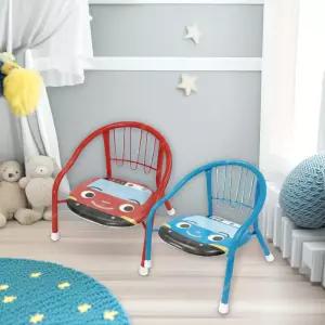 타요 삑삑이 의자 등받이 소리나는 철제의자 유아 낮은 좌식 쿠션 체어 놀이방 키즈 공부