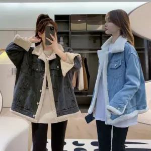 HS라이프 겨울 퍼자켓 모피 점퍼 코트 따뜻한 여성 양면 안감퍼 데님 자켓 청1071244