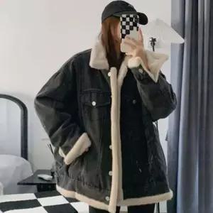 HS라이프 겨울 퍼자켓 모피 점퍼 코트 소프트 청 퍼안감 리버시블 데님 자켓 여자1071256
