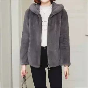 HS라이프 겨울 퍼자켓 모피 점퍼 코트 여성 모임룩 플리스 털 양면 숏 후드 3색1071261