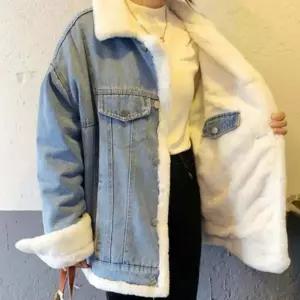 HS라이프 겨울 퍼자켓 모피 점퍼 코트 양면 데님 안감퍼 여성 간절기1071269