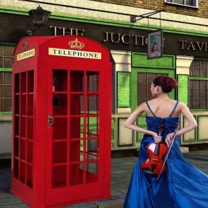 공중 전화 박스 부스 레트로 철제 복고 스튜디오 촬영 공원 장식 일반