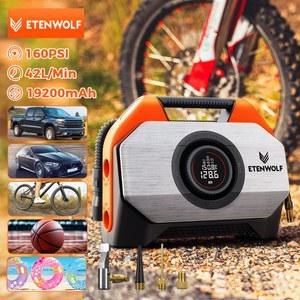 ETENWOLF VORTEX S6 휴대용 공기 압축기 듀티 사이클 및 듀얼 실린더 19200 mAh 자동차 어 팽창기 펌프 P600 풍선