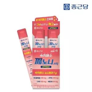 종근당 깨노니 숙취해소 젤리 스틱 납작복숭아맛 10포 1박스 / 헛개나무 노니 타우린 밀크씨슬