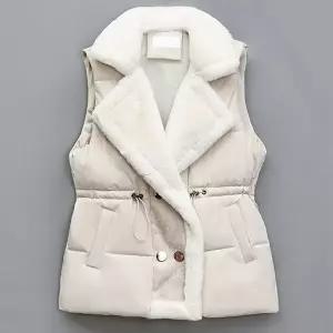 [하프클럽/]에코퍼 라펠칼라 투버튼 패딩 조끼(S4WVT037A)