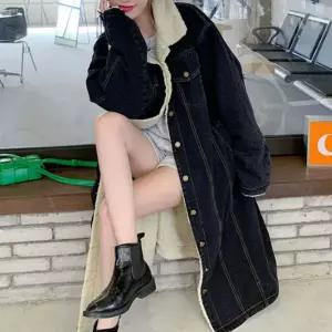 HS라이프 겨울 퍼자켓 모피 점퍼 코트 클래식 디자인 트렌디룩 롱 데님 안감1071300