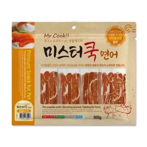 미스터쿡 대용량 강아지 육포 간식, 연어 스테이크, 300g, 5개
