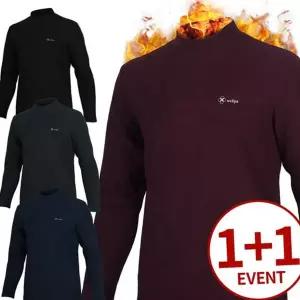 남성 폴라티 티셔츠 컴포트 기모 베이직 남성 반목 티셔츠 겨울 낚시복 골프복 운동복 등산복 활동복