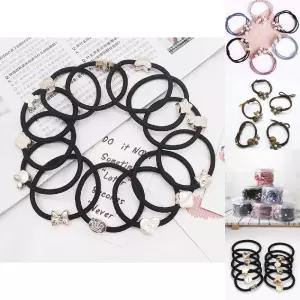 (100P) 대용량 메달 머리끈/여성/이쁜/묶음/머리/헤어용/타이/고무줄/밴드/헤어끈/묶기/헤어/헤어용끈/예쁜