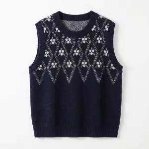 [예쎄] 심플 패턴 니트 베스트(S5WVT028A)